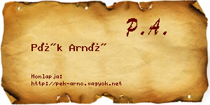 Pék Arnó névjegykártya
